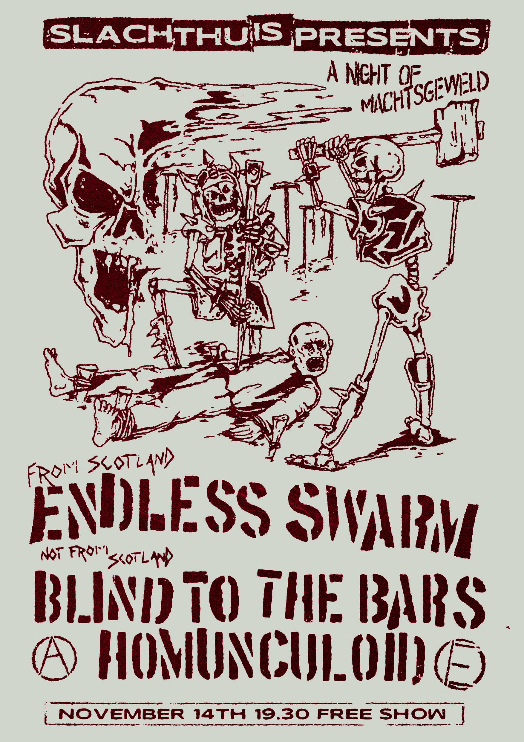 Evenementafbeelding voor Endless Swarm (SCT) + Blind To The Bars + Homunculoid