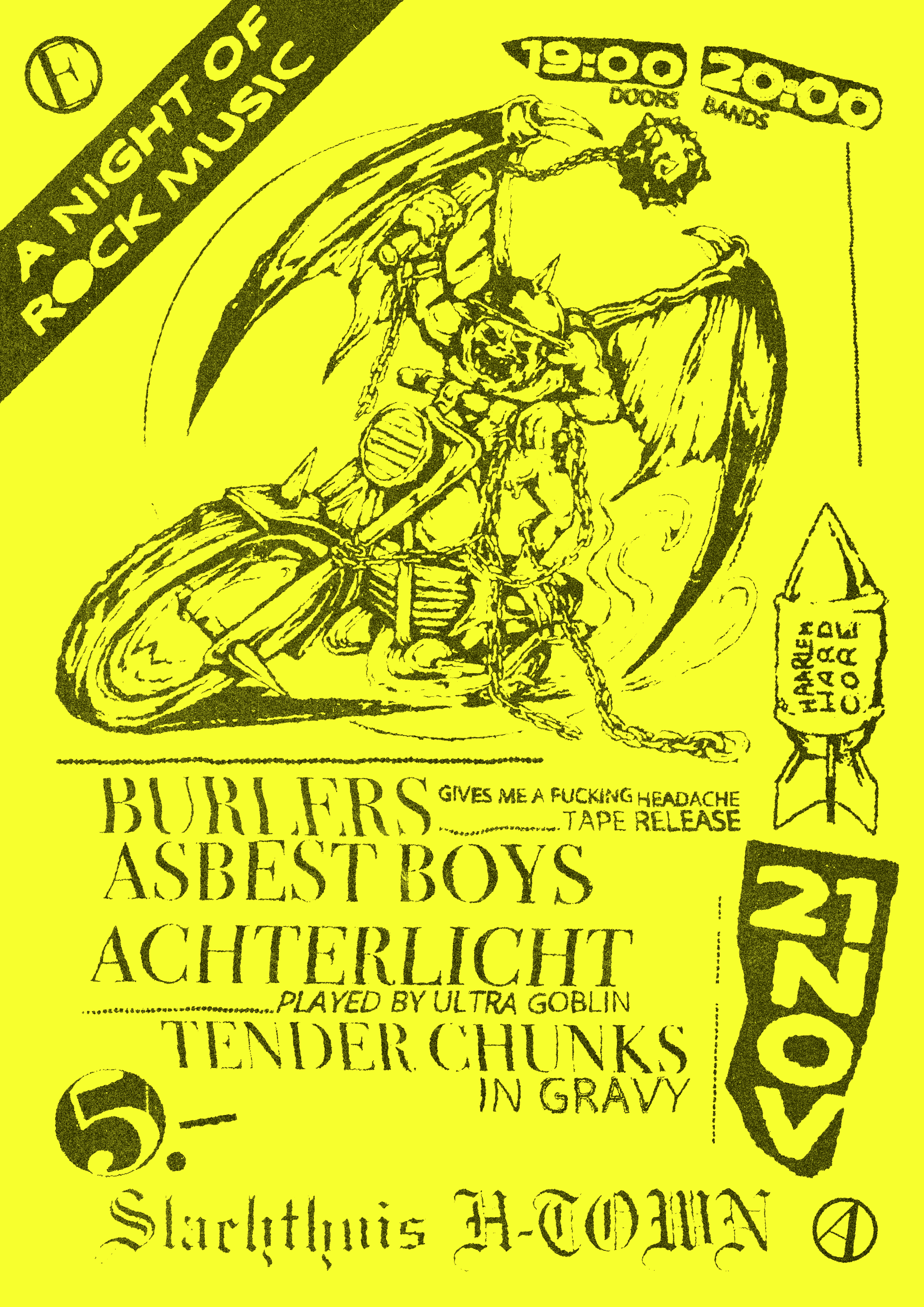 Evenementafbeelding voor Burlers + Asbest Boys + Achterlicht + Tender Chunks in Gravy